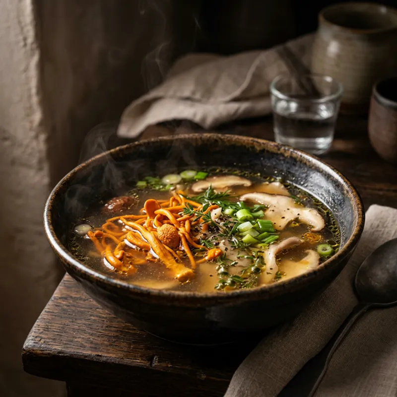 Imagen de portada de Receta De Caldo De Cordyceps