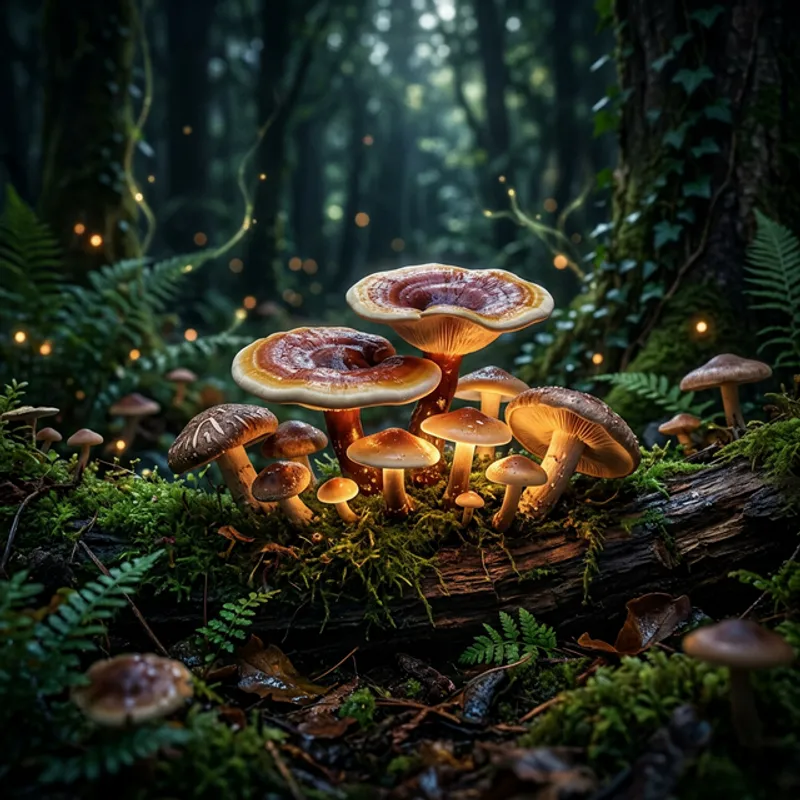 Variedad de hongos medicinales y curativos